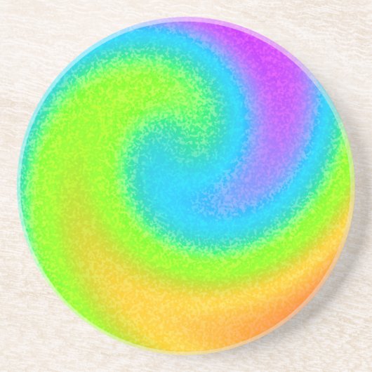 Rainbow Yin Yang Sandstone Onderzetter (Voorkant)