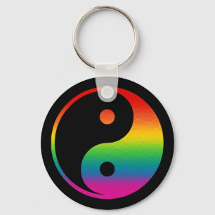 Rainbow Yin Yang Sleutelhanger