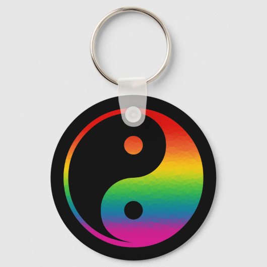Rainbow Yin Yang Sleutelhanger (Voorkant)