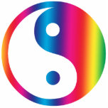 Rainbow Yin Yang Symbol Fotobeeldje Ornament<br><div class="desc">Yin en Yang zijn twee tegenpolen die in harmonie samenwerken. Dit vredige zen-symbool heeft een kleurrijke regenboog. Het schattige en aangepaste Rainbow Yin Yang Ornament maakt een uniek cadeau idee voor een kleurenliefhebber.</div>