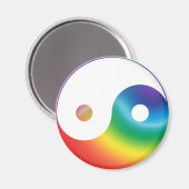 Rainbow Yin Yang Symbol Magneet (Voorkant / Achterkant)