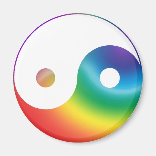 Rainbow Yin Yang Symbol Magneet (Voorkant)