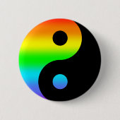 Rainbow Yin Yang Symbol Ronde Button 5,7 Cm (Voorkant)