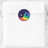 Rainbow Yin Yang Symbol Ronde Sticker (Tas)