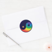 Rainbow Yin Yang Symbol Ronde Sticker (Envelop)
