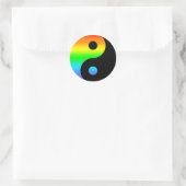 Rainbow Yin Yang Symbol Ronde Sticker (Tas)