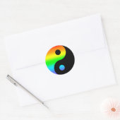Rainbow Yin Yang Symbol Ronde Sticker (Envelop)