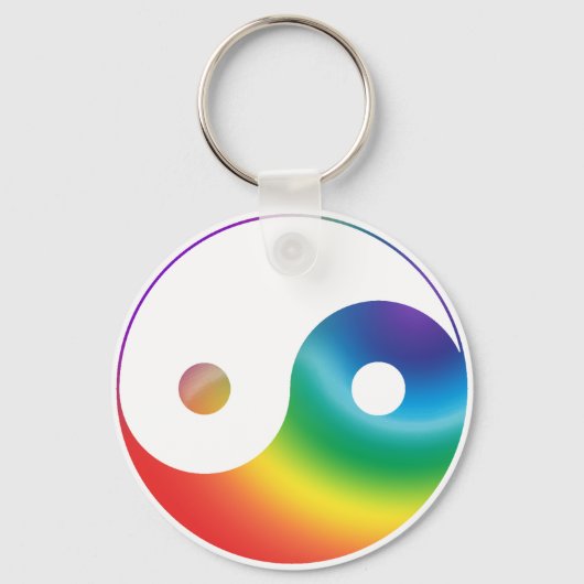 Rainbow Yin Yang Symbol Sleutelhanger (Voorkant)