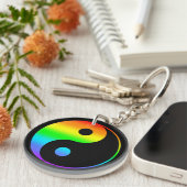 Rainbow Yin Yang Symbol Sleutelhanger (Voorkant Rechts)