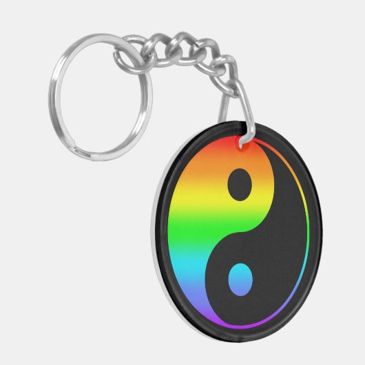 Rainbow Yin Yang Symbol Sleutelhanger (Voorkant Links)