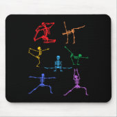 Rainbow Yoga Skelet Oefening Bot Halloween Onderde Muismat (Voorkant)