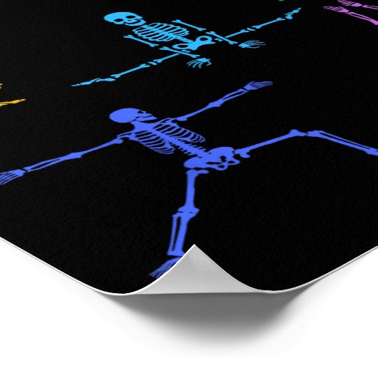 Rainbow Yoga Skelet Oefening Bot Halloween Onderde Poster (Hoek)