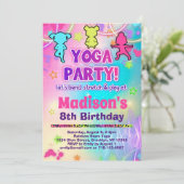 Rainbow Yoga Verjaardagsfeest Kaart (Staand voorkant)