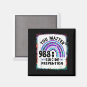 Rainbow You 988 Suicide Prevention Awareness Bleac Magneet (Voorkant / Achterkant)
