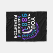 Rainbow You 988 Suicide Prevention Awareness Ribbo Fleece Deken (Voorkant (Horizontaal))