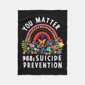 Rainbow You 988 Zelfmoordpreventie bewustzijn Ribb Fleece Deken