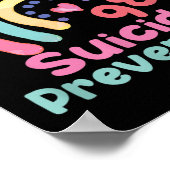 Rainbow You 988 Zelfmoordpreventie bewustzijn Ribb Poster (Hoek)