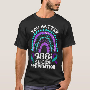 Rainbow You 988 Zelfmoordpreventie bewustzijn Ribb T-shirt