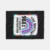 Rainbow You 988 Zelfmoordpreventie Bewustzijn zwar Fleece Deken (Voorkant (Horizontaal))