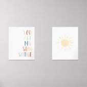 Rainbow You Are My Sunshine en Sun Nursery Muurkunst Sets (Voorkant)