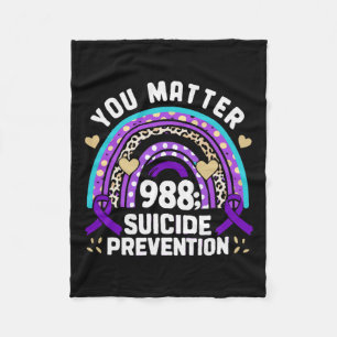 Rainbow You Problem 988 Zelfmoordpreventie Awarene Fleece Deken