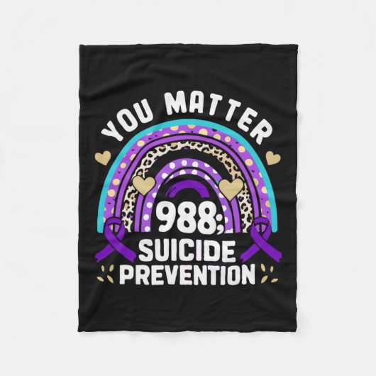 Rainbow You Problem 988 Zelfmoordpreventie Awarene Fleece Deken (Voorkant)