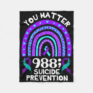 Rainbow You Problem 988 Zelfmoordpreventie Awarene Fleece Deken
