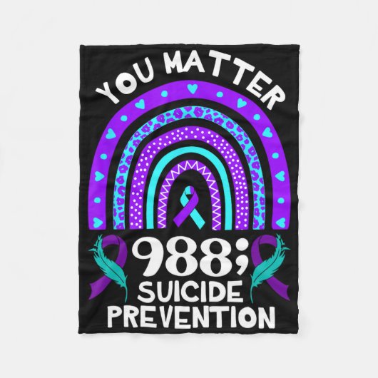 Rainbow You Problem 988 Zelfmoordpreventie Awarene Fleece Deken (Voorkant)