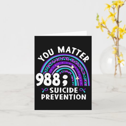 Rainbow You Problem 988 Zelfmoordpreventie Awarene Kaart (Gele Bloem)