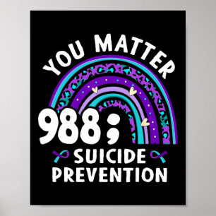 Rainbow You Problem 988 Zelfmoordpreventie Awarene Poster