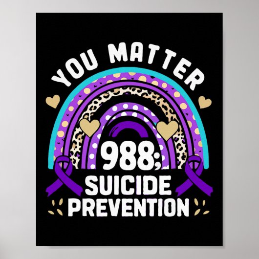 Rainbow You Problem 988 Zelfmoordpreventie Awarene Poster (Voorkant)