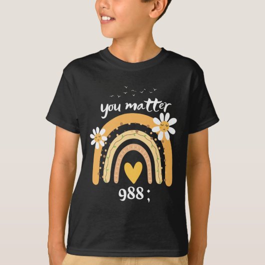 Rainbow You Problem 988 Zelfmoordpreventie Awarene T-shirt (Voorkant)