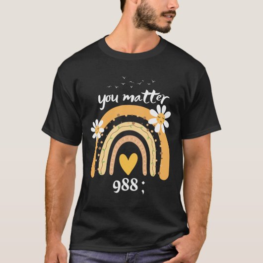 Rainbow You Problem 988 Zelfmoordpreventie Awarene T-shirt (Voorkant)