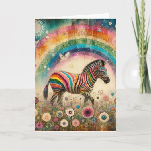 Rainbow Zebra Alle gelegenheden Kaart (Voorkant)