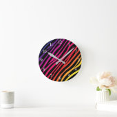Rainbow Zebra Animal Print Ronde Klok (Huis)