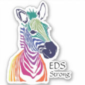Rainbow-zebra, EDS-sterk Sticker (Voorkant)