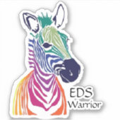 Rainbow zebra, EDS Warrior Sticker (Voorkant)