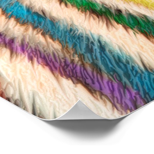 Rainbow Zebra Fine Art Poster/Afdruk Poster (Hoek)