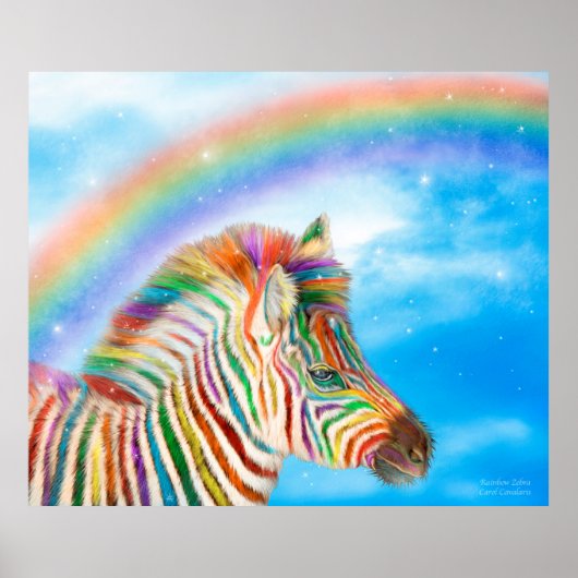 Rainbow Zebra Fine Art Poster/Afdruk Poster (Voorkant)