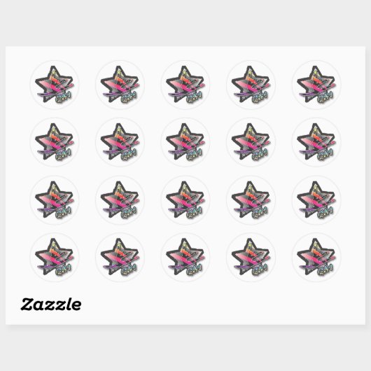 Rainbow Zebra Gymnastics Ronde Sticker (Vel)