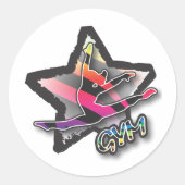 Rainbow Zebra Gymnastics Ronde Sticker (Voorkant)
