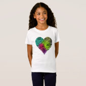 Rainbow Zebra Heart T-shirt (Voorkant volledig)