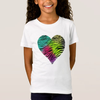 Rainbow Zebra Heart T-shirt