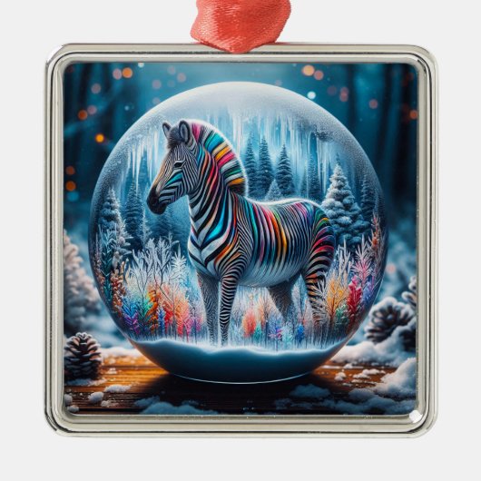 Rainbow Zebra Ornament (Voorkant)