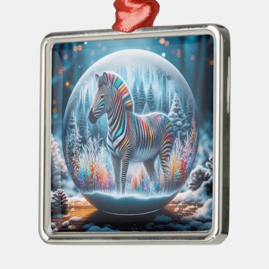 Rainbow Zebra Ornament (Links)
