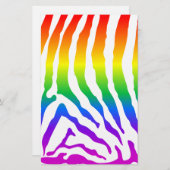 Rainbow Zebra Pattern Briefpapier (Voorkant / Achterkant)