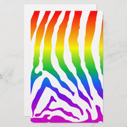 Rainbow Zebra Pattern Briefpapier (Voorkant / Achterkant)