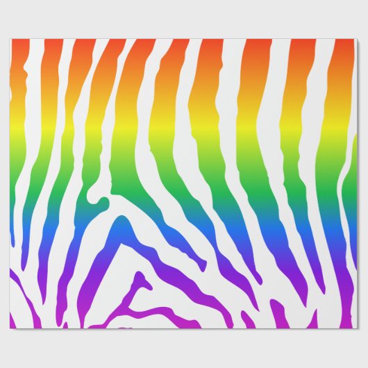 Rainbow Zebra Pattern Cadeaupapier (Vlak)