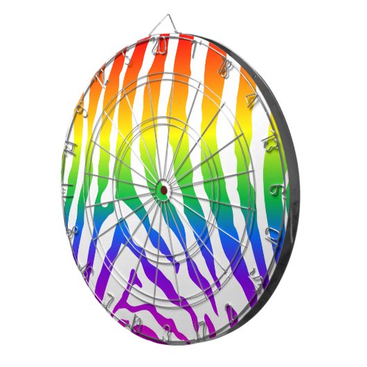 Rainbow Zebra Pattern Dartbord (Voorkant Rechts)