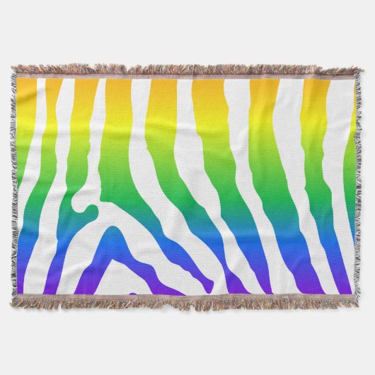 Rainbow Zebra Pattern Deken (Voorkant)